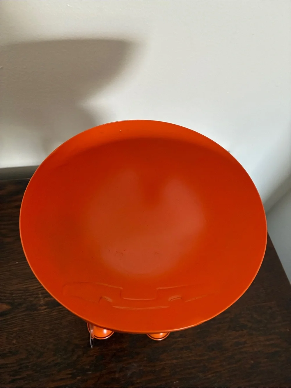 NWT- Orange Metal Jack-o-lantern Pumpkin Man Halloween Candy Bowl